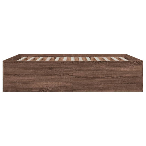 vidaXL Bed Frame without Mattress Brown Oak 150x200 cm King Size
