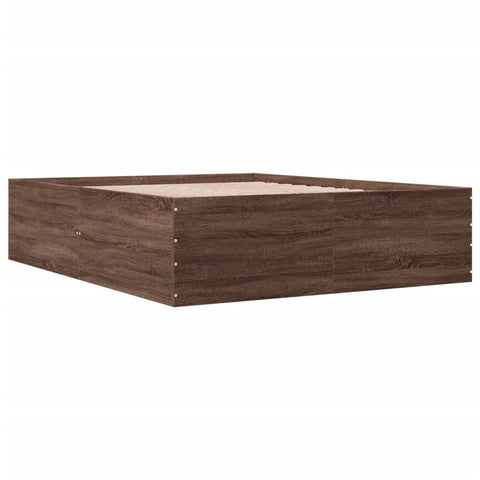 vidaXL Bed Frame without Mattress Brown Oak 150x200 cm King Size