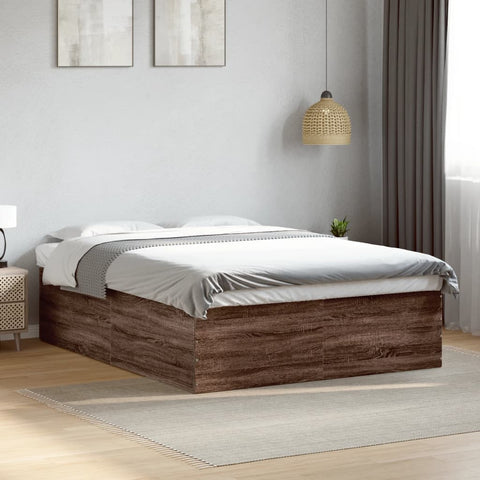 vidaXL Bed Frame without Mattress Brown Oak 150x200 cm King Size