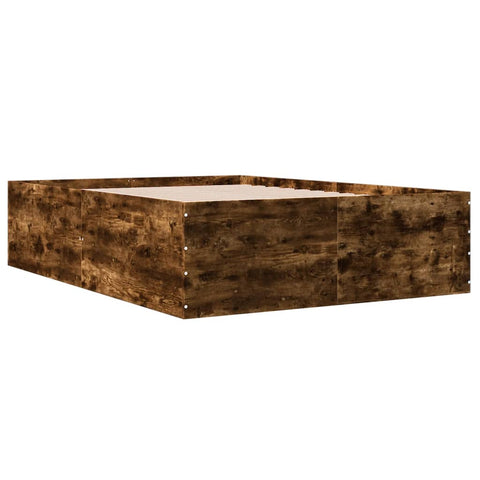vidaXL Bed Frame without Mattress Smoked Oak 140x200 cm