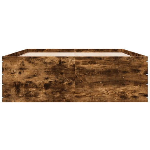 vidaXL Bed Frame without Mattress Smoked Oak 140x200 cm