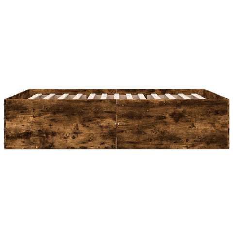 vidaXL Bed Frame without Mattress Smoked Oak 140x200 cm