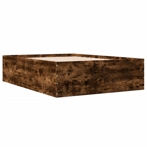 vidaXL Bed Frame without Mattress Smoked Oak 140x200 cm
