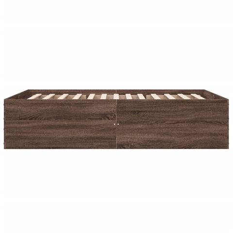 vidaXL Bed Frame without Mattress Brown Oak 140x200 cm