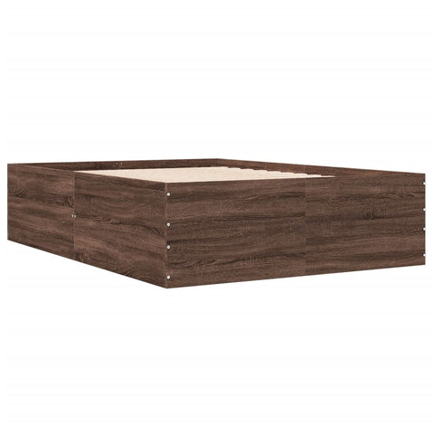 vidaXL Bed Frame without Mattress Brown Oak 140x200 cm