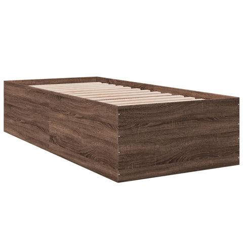 vidaXL Bed Frame without Mattress Brown Oak 100x200 cm
