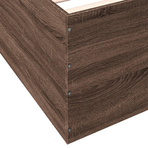 vidaXL Bed Frame without Mattress Brown Oak 100x200 cm