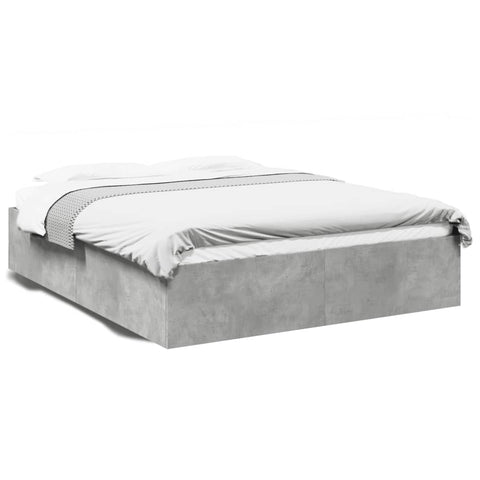 vidaXL Bed Frame without Mattress Concrete Grey 150x200 cm King Size