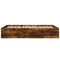 vidaXL Bed Frame without Mattress Smoked Oak 120x190 cm Small Double