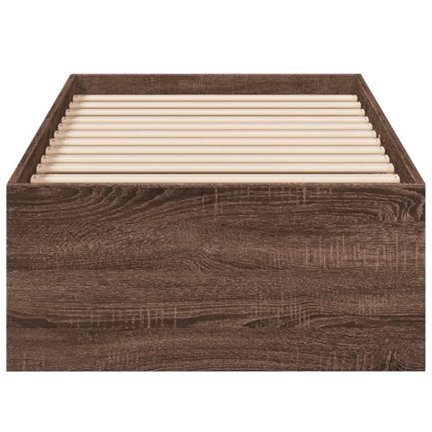 vidaXL Bed Frame without Mattress Brown Oak 100x200 cm