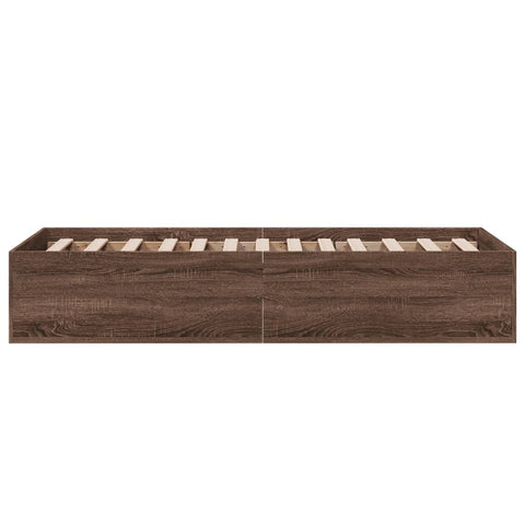 vidaXL Bed Frame without Mattress Brown Oak 100x200 cm