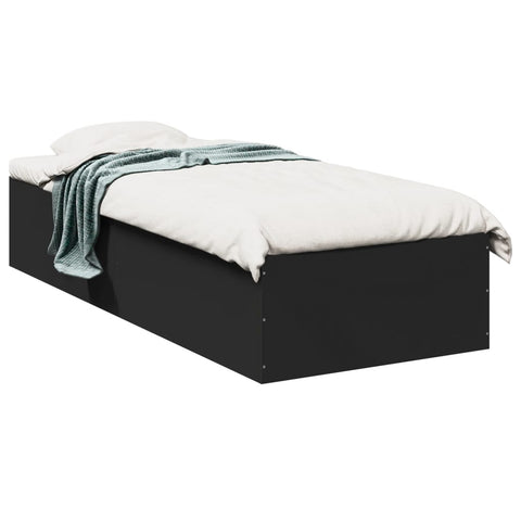 vidaXL Bed Frame without Mattress Black 90x200 cm