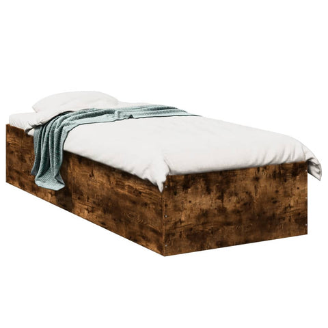 vidaXL Bed Frame without Mattress Smoked Oak 90x200 cm