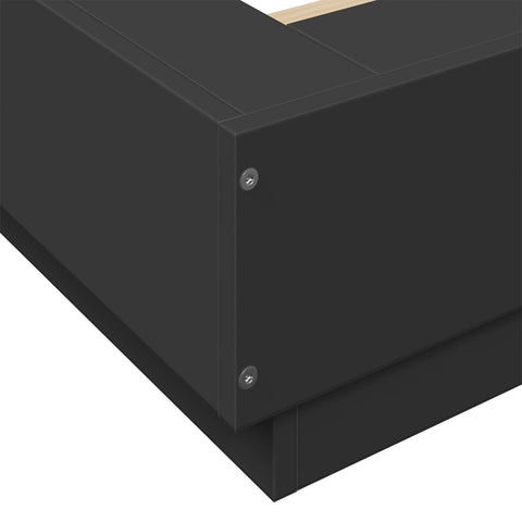 vidaXL Bed Frame with LED Lights without Mattress Black 180x200cm