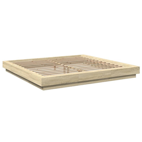 vidaXL Bed Frame with LED Lights without Mattress Sonoma Oak 180x200cm