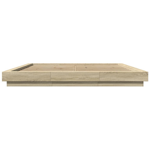 vidaXL Bed Frame with LED Lights without Mattress Sonoma Oak 180x200cm
