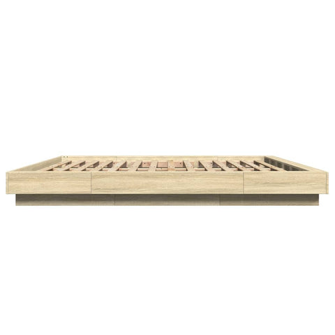 vidaXL Bed Frame with LED Lights without Mattress Sonoma Oak 180x200cm