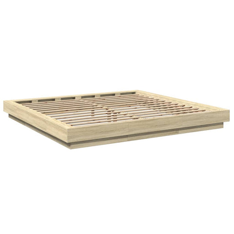 vidaXL Bed Frame with LED Lights without Mattress Sonoma Oak 180x200cm