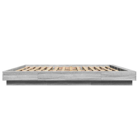 vidaXL Bed Frame with LED Lights without Mattress Grey Sonoma 180x200cm