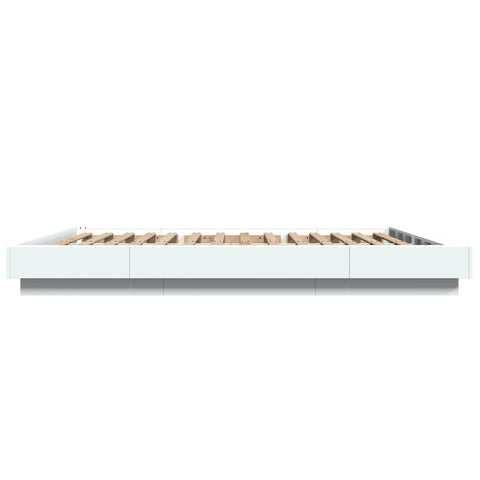 vidaXL Bed Frame with LED Lights without Mattress White 160x200cm