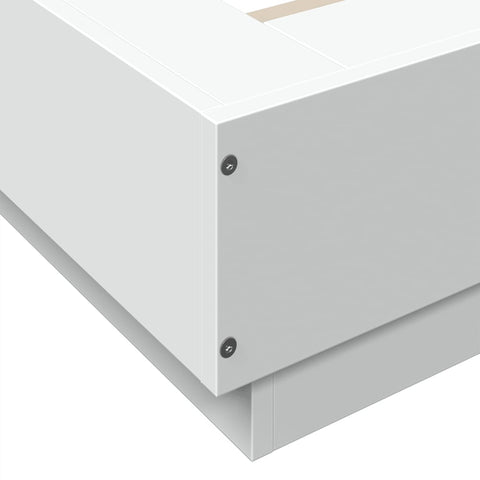 vidaXL Bed Frame with LED Lights without Mattress White 160x200cm