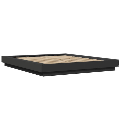 vidaXL Bed Frame with LED Lights without Mattress Black 160x200cm