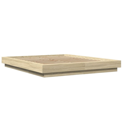 vidaXL Bed Frame with LED Lights without Mattress Sonoma Oak 160x200cm