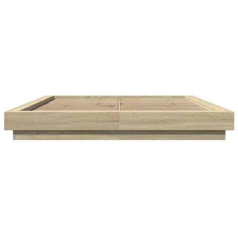 vidaXL Bed Frame with LED Lights without Mattress Sonoma Oak 160x200cm