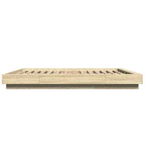 vidaXL Bed Frame with LED Lights without Mattress Sonoma Oak 160x200cm
