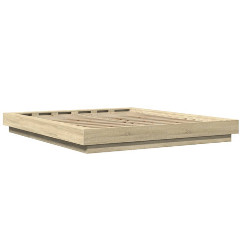 vidaXL Bed Frame with LED Lights without Mattress Sonoma Oak 160x200cm