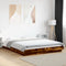vidaXL Bed Frame with LED Lights without Mattress Smoked Oak 150x200cm