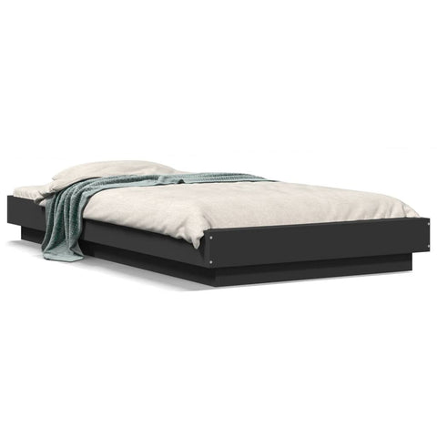 vidaXL Bed Frame with LED Lights without Mattress Black 100x200cm