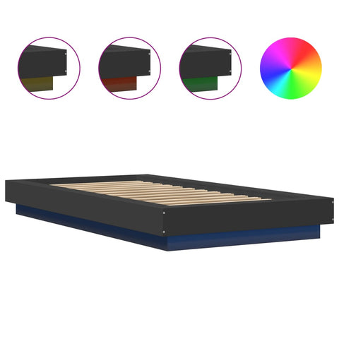 vidaXL Bed Frame with LED Lights without Mattress Black 100x200cm