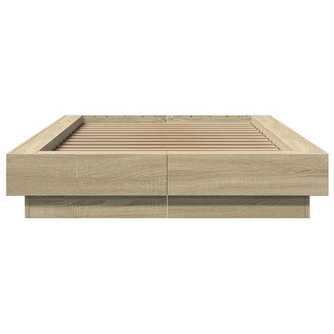 vidaXL Bed Frame with LED Lights without Mattress Sonoma Oak 100x200cm