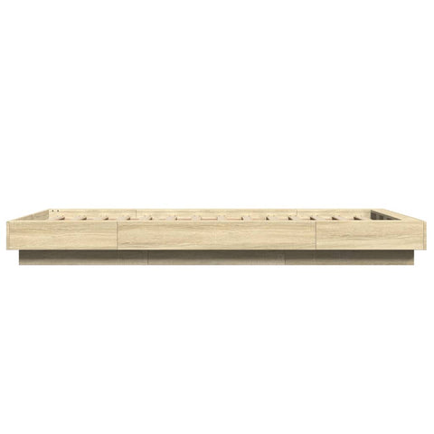 vidaXL Bed Frame with LED Lights without Mattress Sonoma Oak 100x200cm