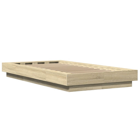 vidaXL Bed Frame with LED Lights without Mattress Sonoma Oak 100x200cm