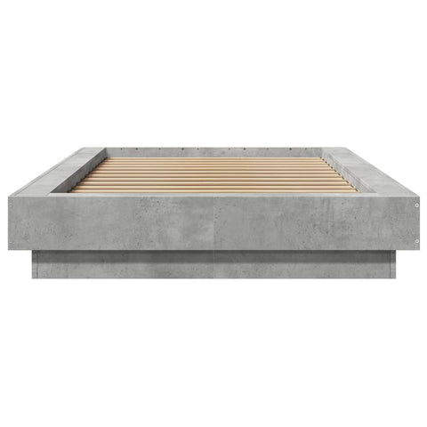 vidaXL Bed Frame with LED Lights without Mattress Concrete Grey 90x200cm