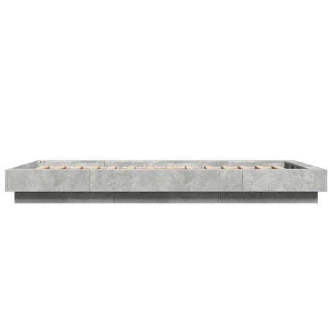 vidaXL Bed Frame with LED Lights without Mattress Concrete Grey 90x200cm