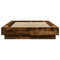 vidaXL Bed Frame with LED Lights without Mattress Smoked Oak 90x200cm