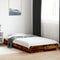 vidaXL Bed Frame with LED Lights without Mattress Smoked Oak 90x200cm