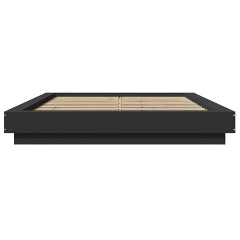 vidaXL Bed Frame with LED Lights without Mattress Black 135x190cm