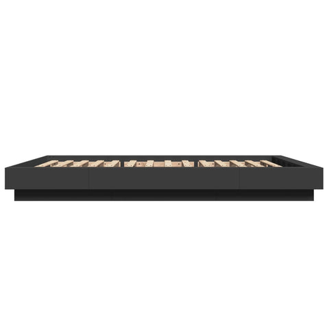 vidaXL Bed Frame with LED Lights without Mattress Black 135x190cm
