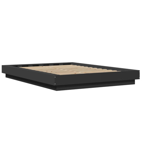 vidaXL Bed Frame with LED Lights without Mattress Black 135x190cm