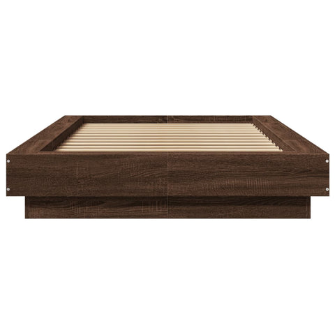 vidaXL Bed Frame with LED Lights without Mattress Brown Oak 90x190cm