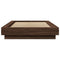 vidaXL Bed Frame with LED Lights without Mattress Brown Oak 90x190cm