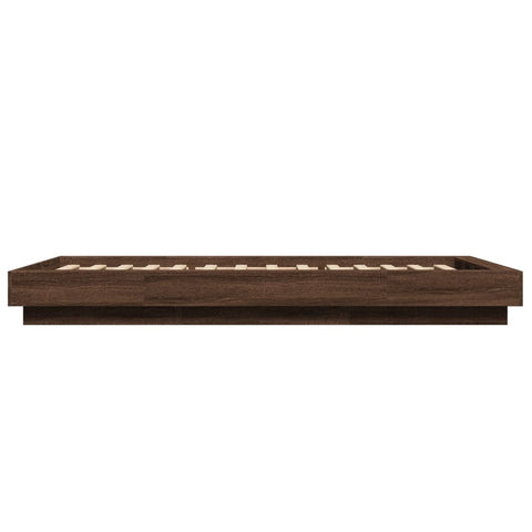 vidaXL Bed Frame with LED Lights without Mattress Brown Oak 90x190cm