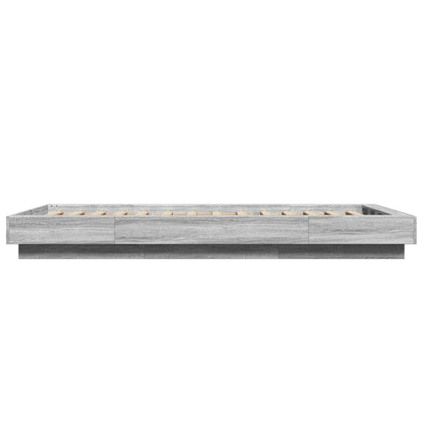 vidaXL Bed Frame with LED Lights without Mattress Grey Sonoma 75x190cm