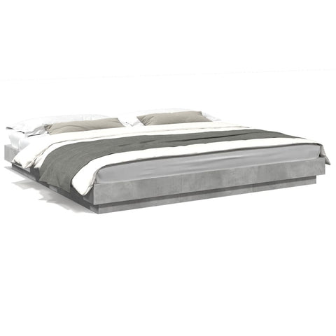 vidaXL Bed Frame without Mattress Concrete Grey 200x200 cm