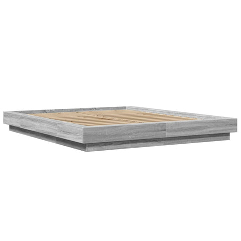 vidaXL Bed Frame without Mattress Grey Sonoma 150x200 cm King Size