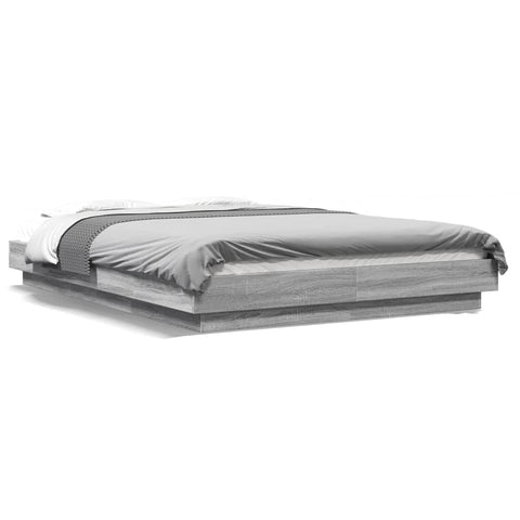 vidaXL Bed Frame without Mattress Grey Sonoma 140x200 cm